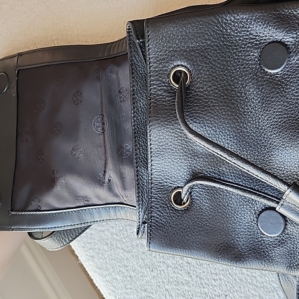 Tory Burch Black Leather Backpack - Picture 5 of 8